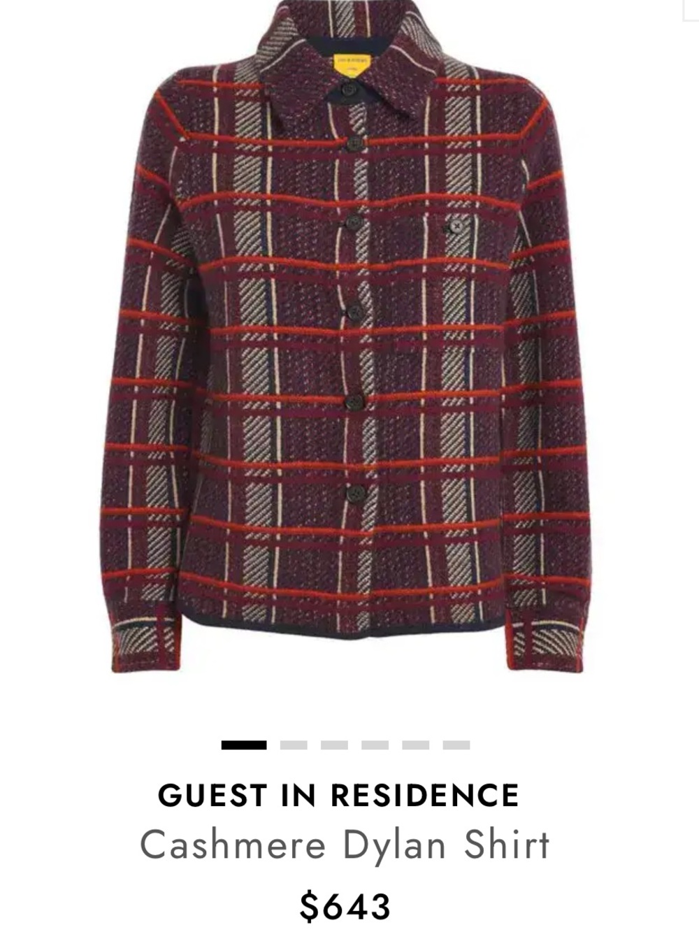 Guest in Residence Dylan Cashmere Shirt (size L)